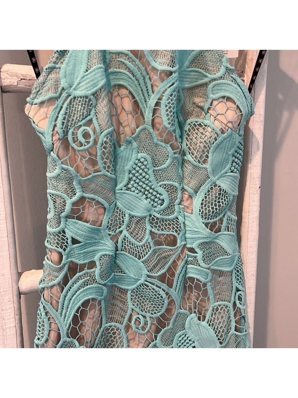 Missguided nwt mint lace and nude choker halter neck bodycon cocktail dress 4 - Picture 5 of 12